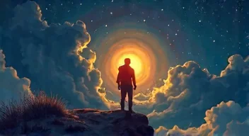 Perspektiven zu den Sternen und dem Silvesterhimmel